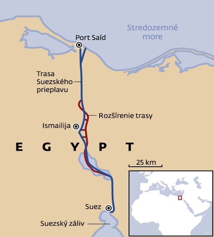 Obr. 4 Rozšírenie Suezského prieplavu - zdroj: [9] 